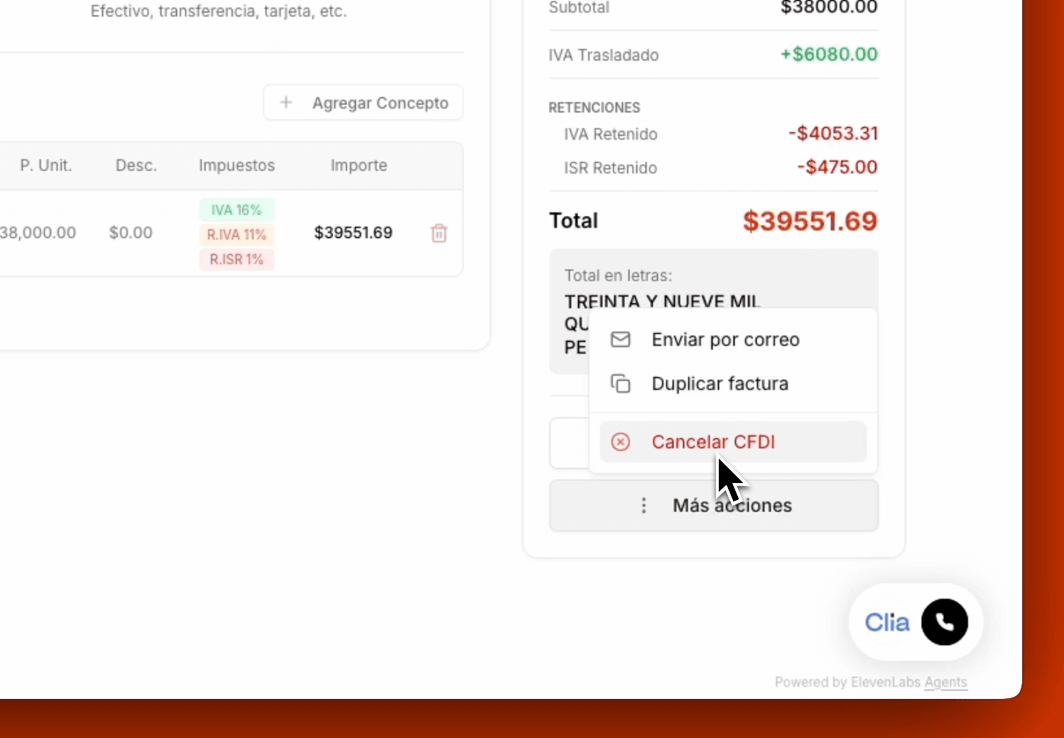 Cancelación de facturas